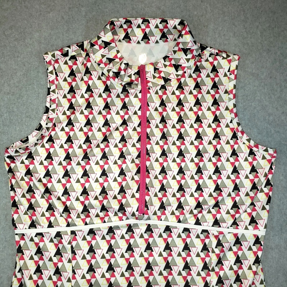 GG Blue Luxe Sport Dress Womens Multicolor Sz M Triangular Geometric Design Golf - Picture 2 of 9